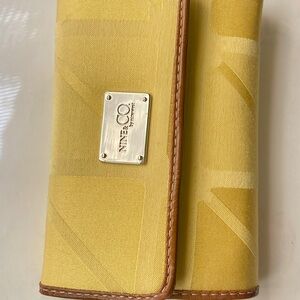 Nine & Co. Mustard Yellow Wallet with Brown Trim